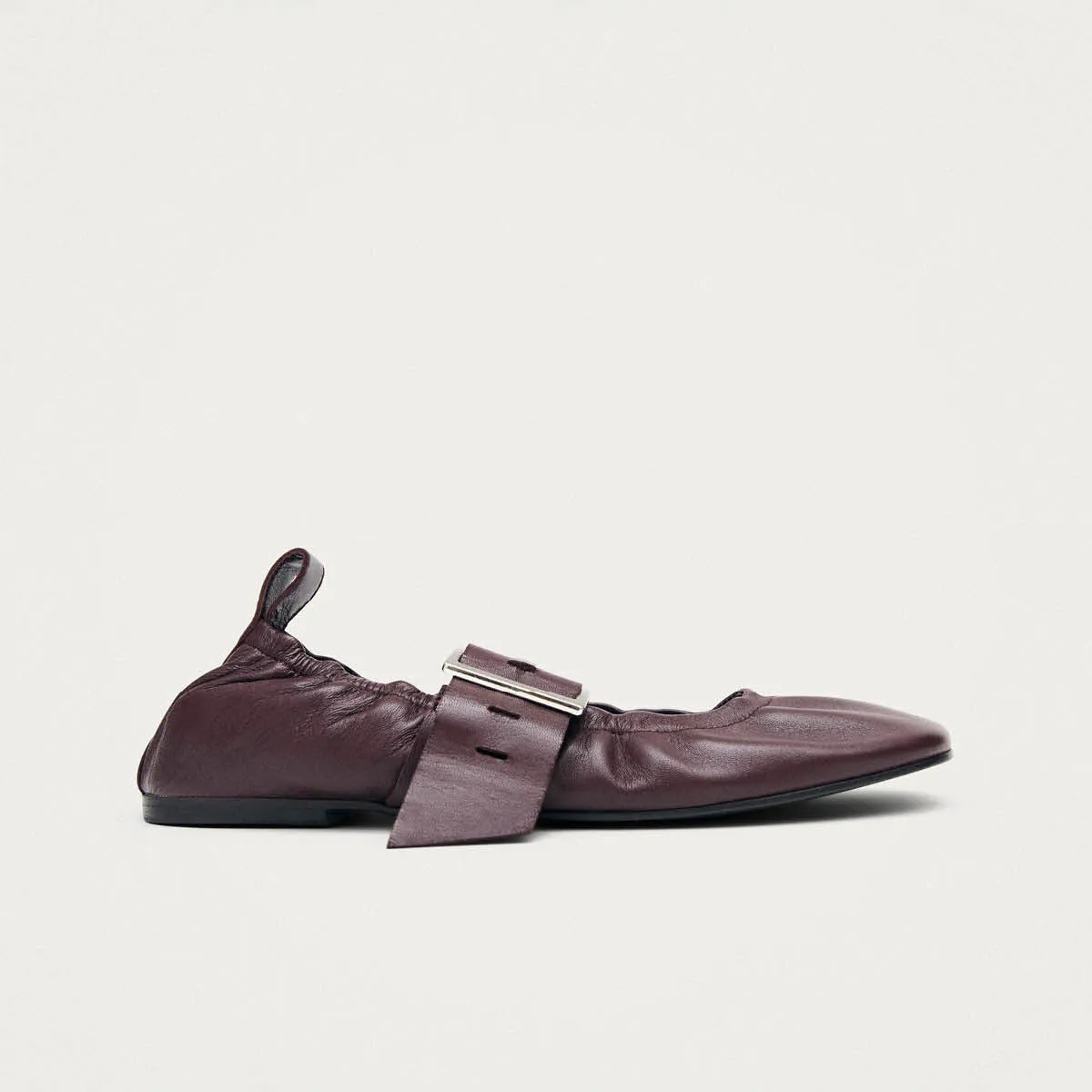 Sarea Burgundy Leather Ballet Flats sold by Alohas product image thumbnail 3
