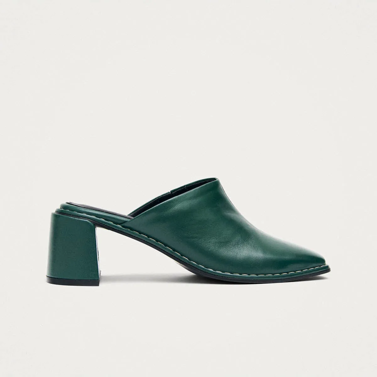 Lex Dark Green Leather Mules sold by Alohas product image thumbnail 3