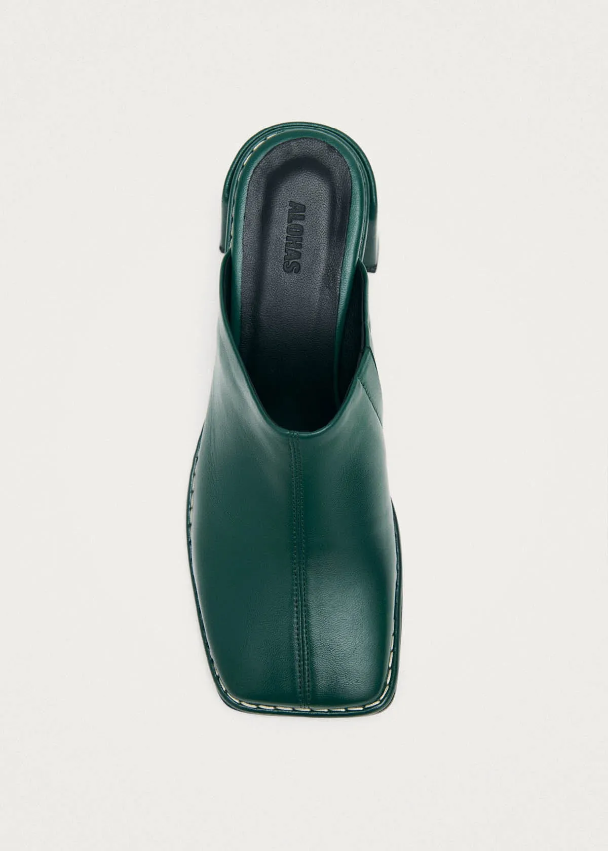 Lex Dark Green Leather Mules sold by Alohas product image thumbnail 5