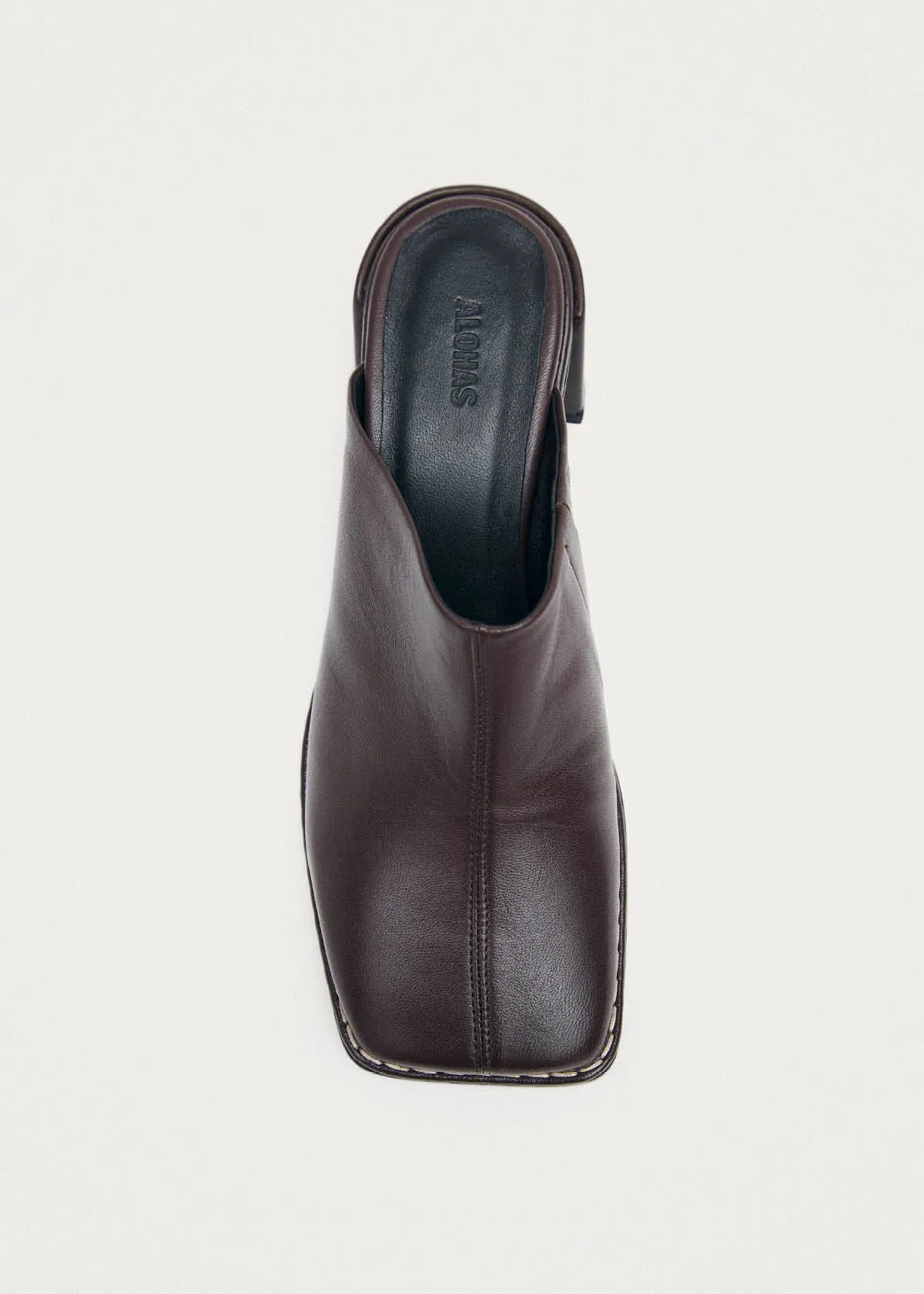 Lex Dark Chocolate Leather Mules sold by Alohas product image thumbnail 5
