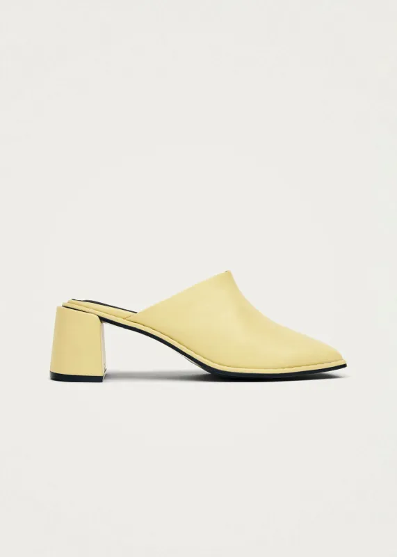 Lex Butter Yellow Leather Mules made by Alohas
