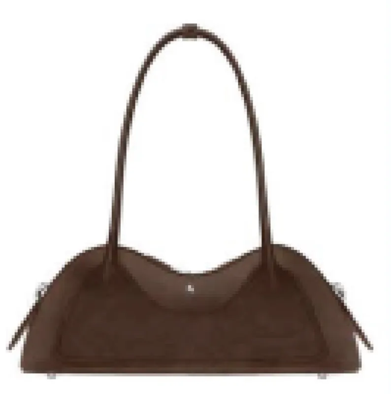 Hilma Suede Brown Leather Bag made by Alohas