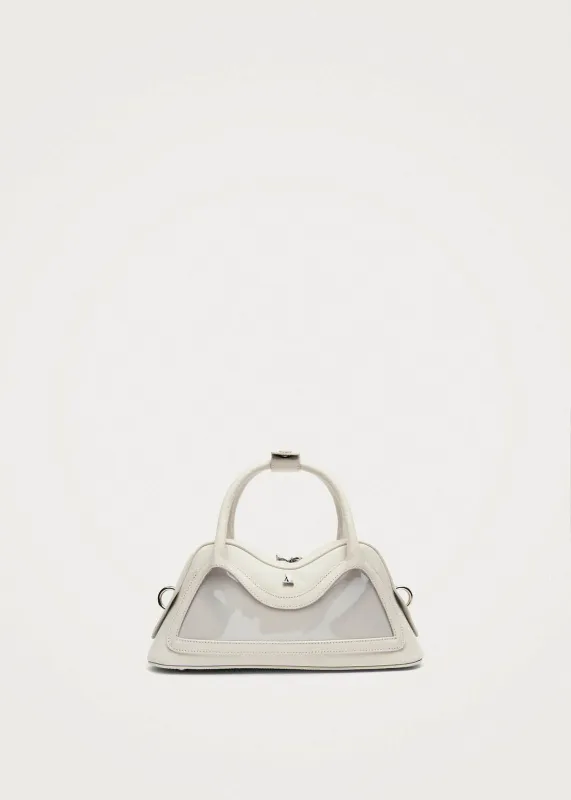 Hilma Mini Vinyl White Leather Bag made by Alohas