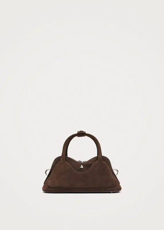 Hilma Mini Suede Brown Leather Bag made by Alohas
