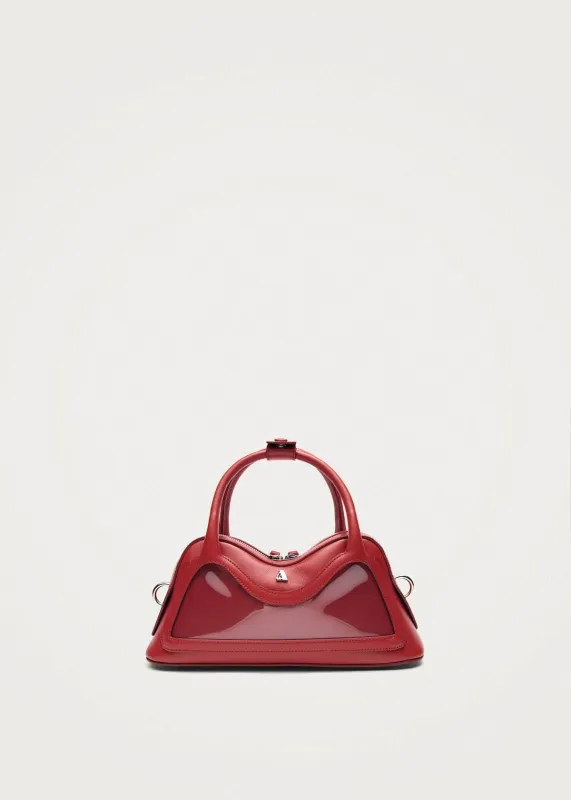 Hilma Mini Vinyl Red Leather Bag made by Alohas