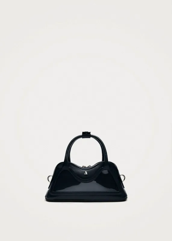 Hilma Mini Vinyl Black Leather Bag made by Alohas