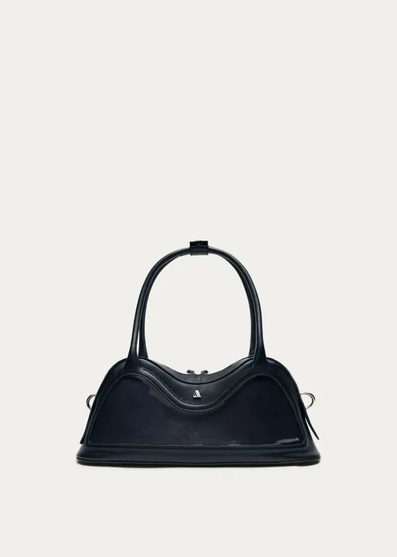 Hilma Vinyl Black Leather Bag made by Alohas