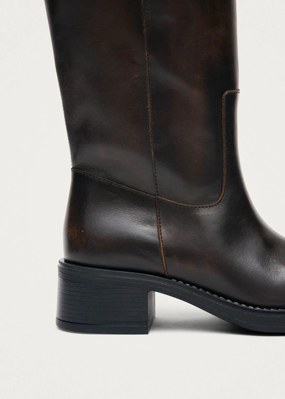 Sajan Vintage Effect Dark Brown Leather Boots sold by Alohas product image thumbnail 5