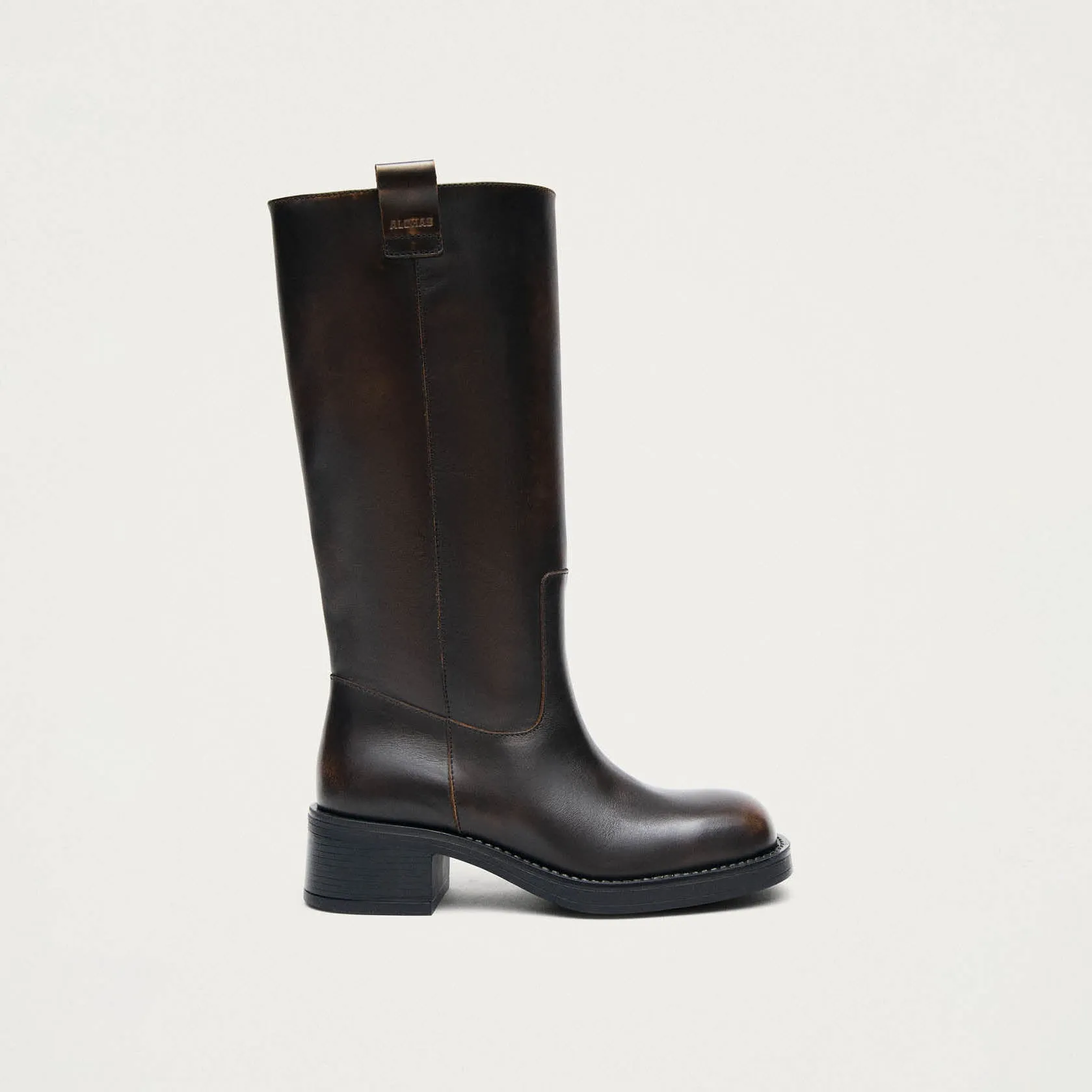 Sajan Vintage Effect Dark Brown Leather Boots sold by Alohas product image thumbnail 3
