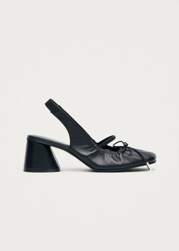 Marly Black Leather Pumps made by Alohas