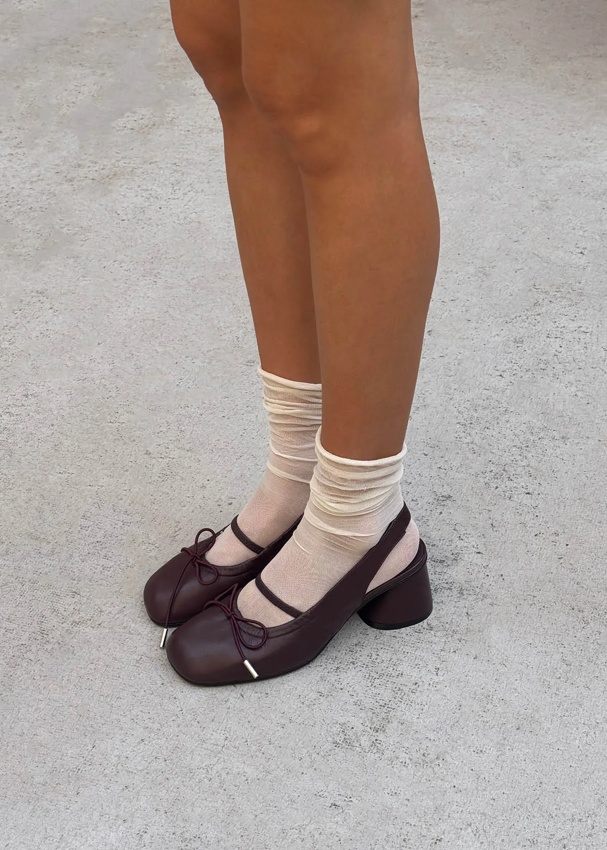 Marly Burgundy Leather Pumps sold by Alohas product image thumbnail 2