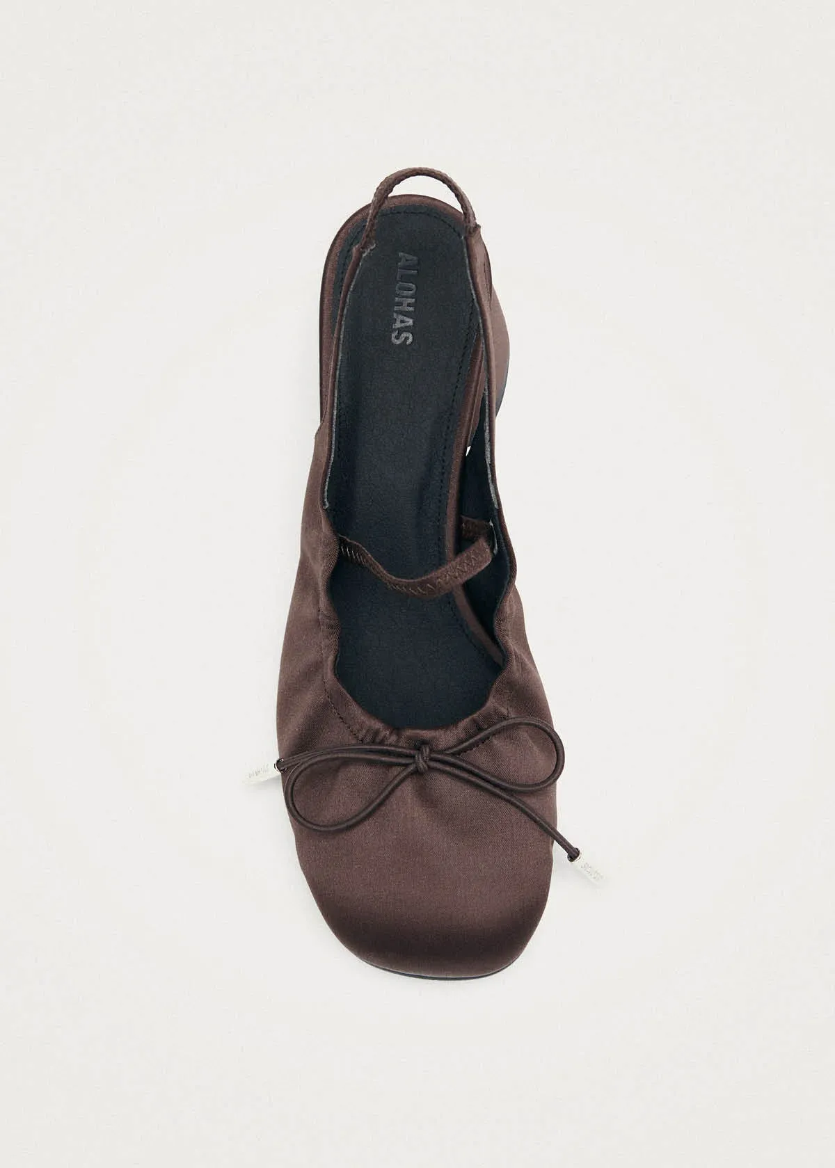 Marly Silky Dark Chocolate Textile Pumps sold by Alohas product image thumbnail 5