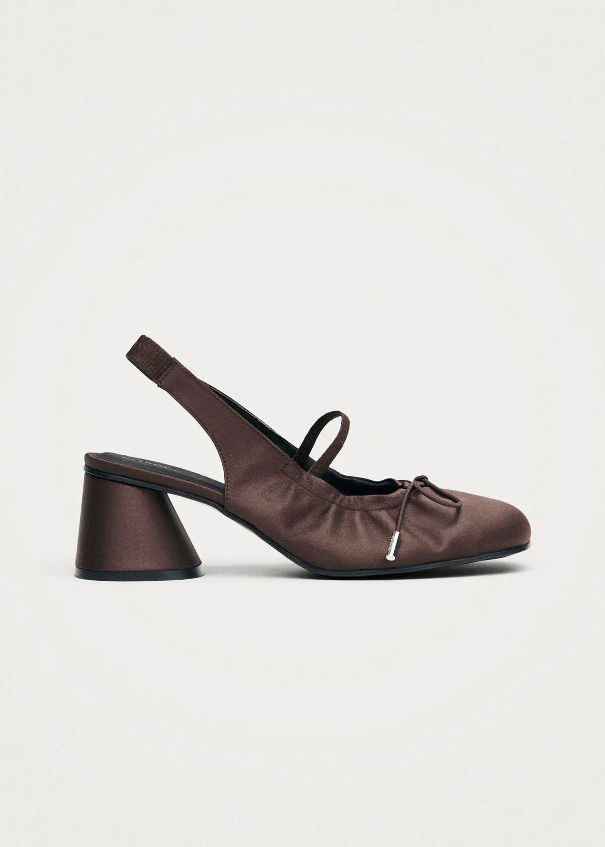 Marly Silky Dark Chocolate Textile Pumps sold by Alohas