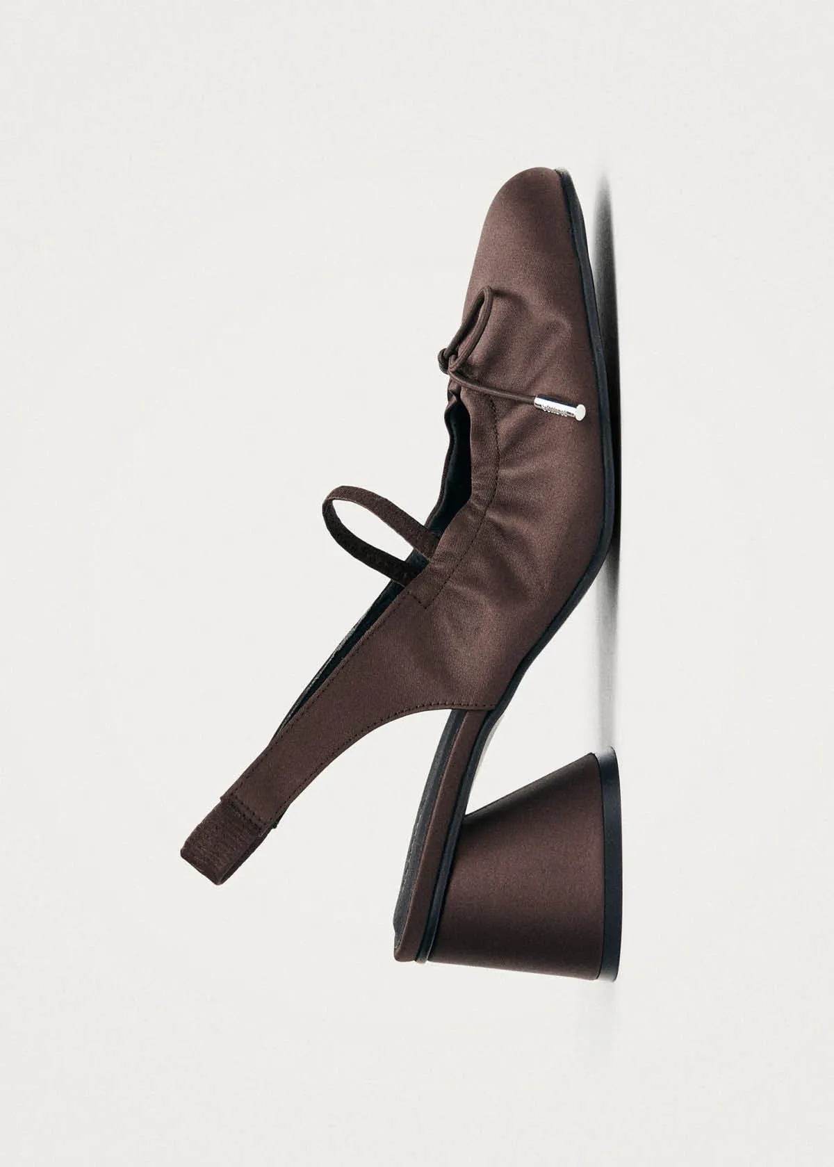 Marly Silky Dark Chocolate Textile Pumps sold by Alohas product image thumbnail 4