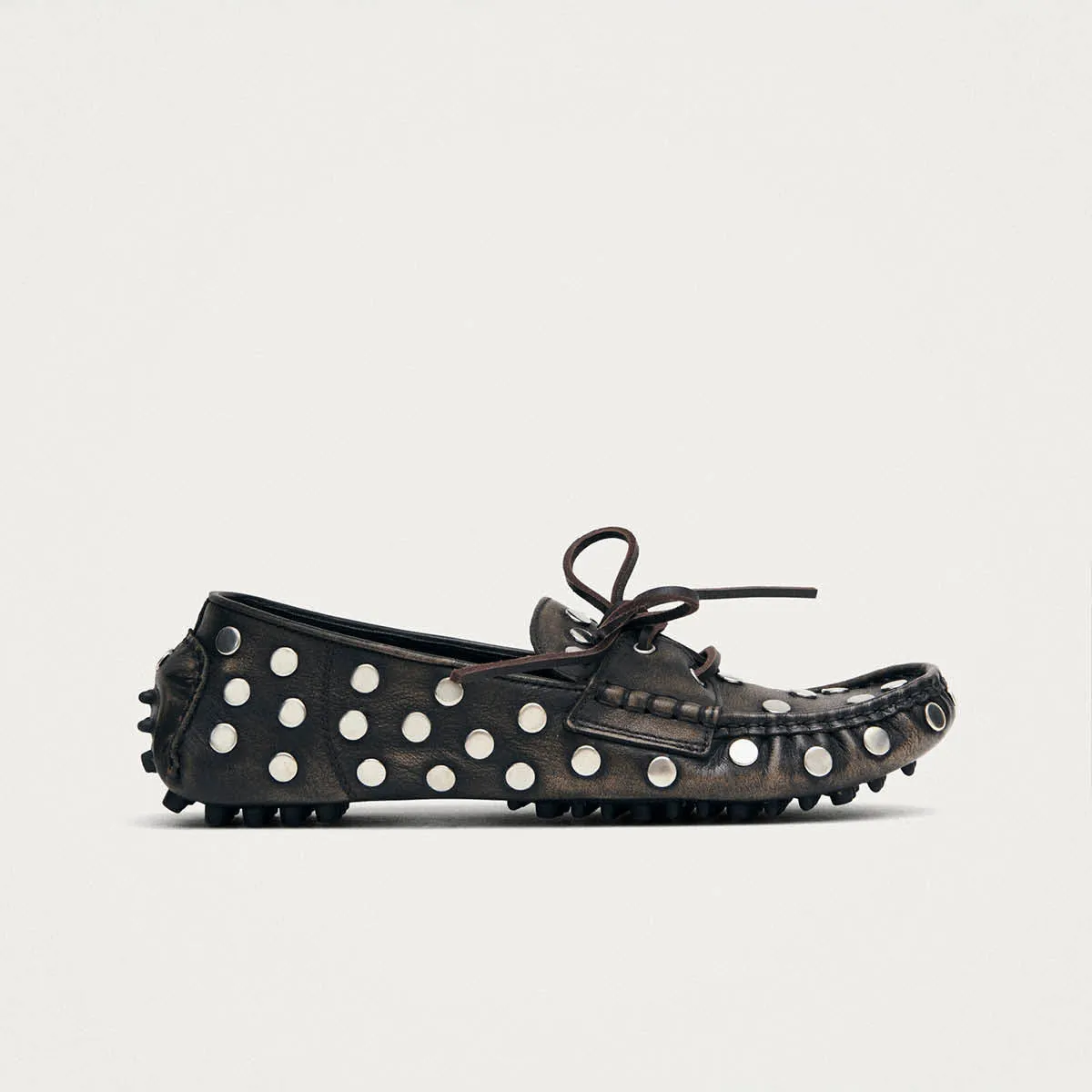 Calum Vintage Effect Brown Leather Loafers sold by Alohas product image thumbnail 3