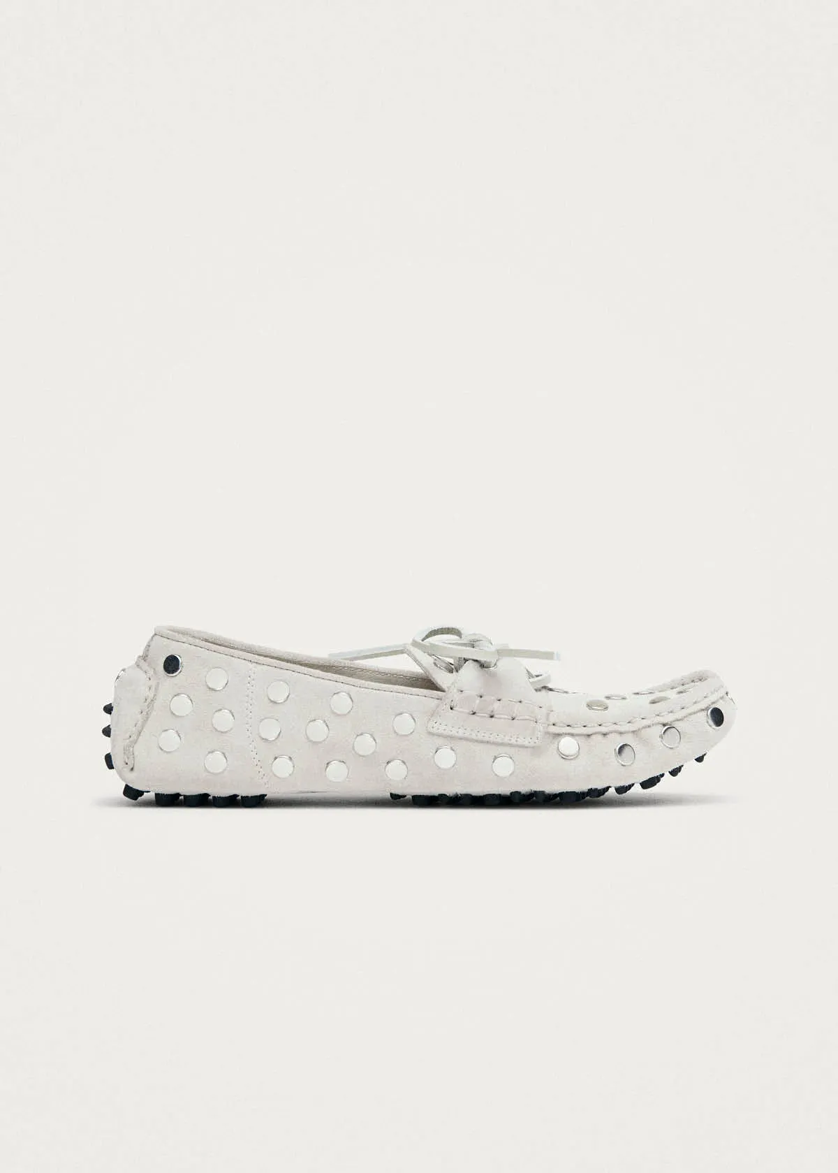 Calum Suede Cream Leather Loafers sold by Alohas