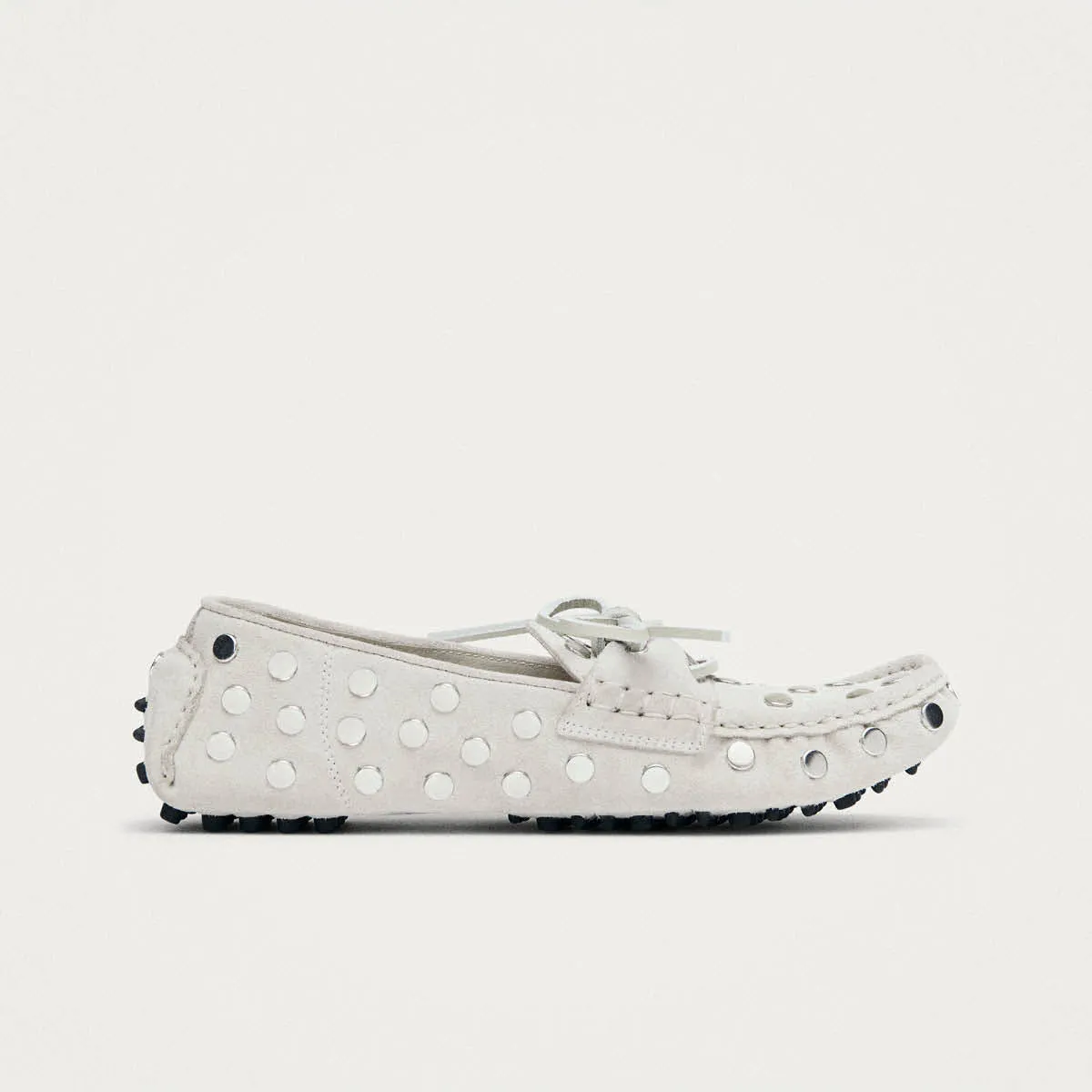 Calum Suede Cream Leather Loafers sold by Alohas product image thumbnail 3