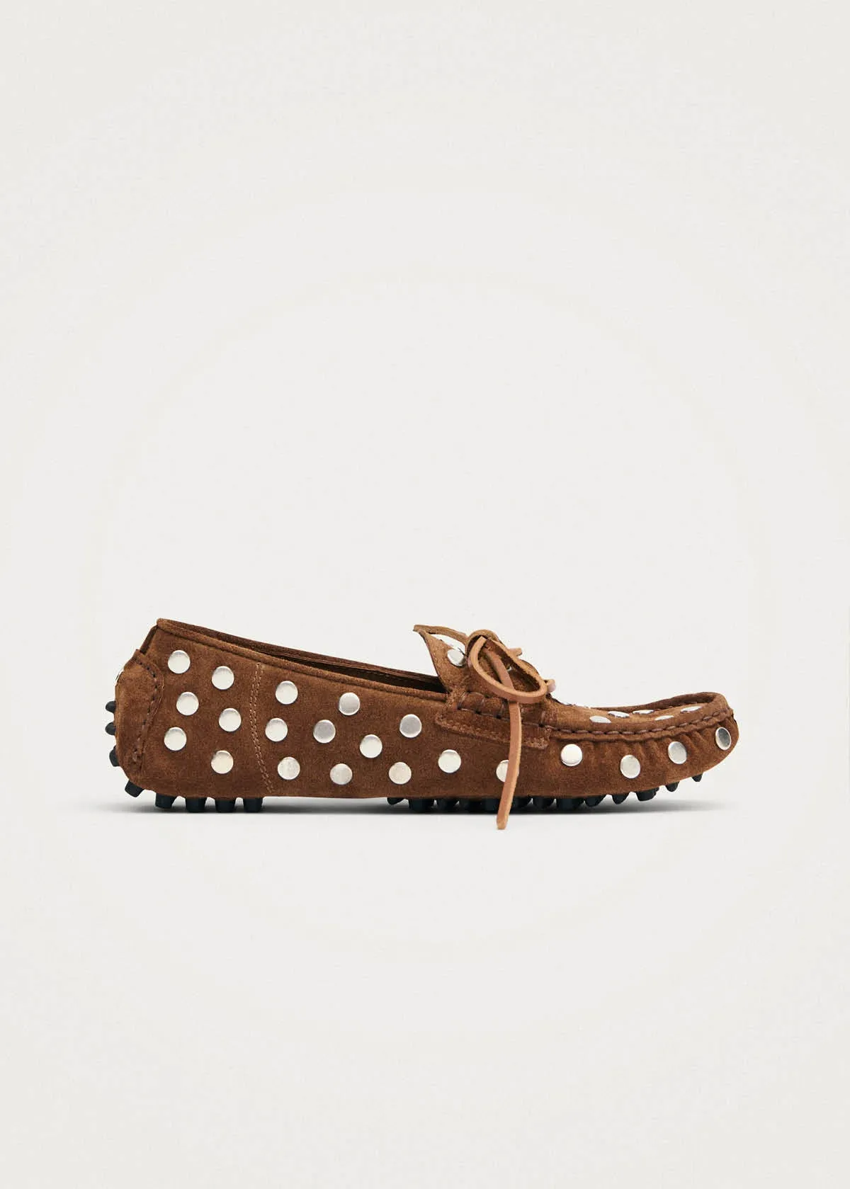 Calum Suede Cognac Leather Loafers sold by Alohas