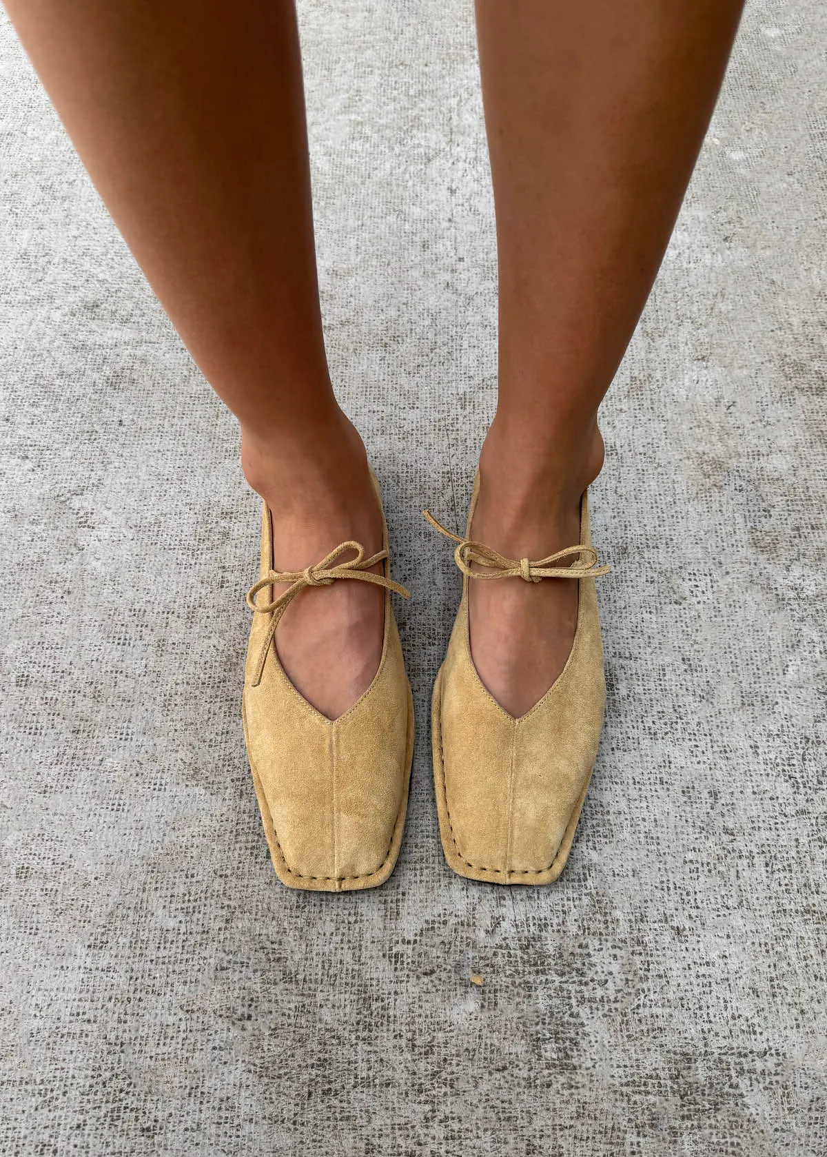 Sway Suede Beige Leather Ballet Flats sold by Alohas product image thumbnail 2
