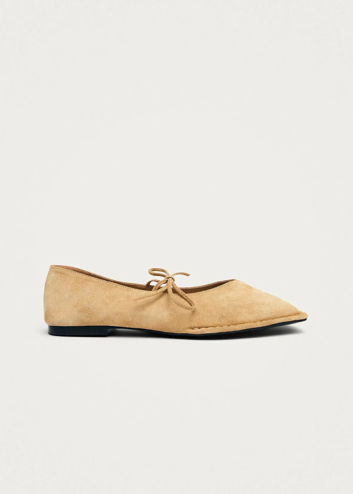 Sway Suede Beige Leather Ballet Flats sold by Alohas product image thumbnail 4