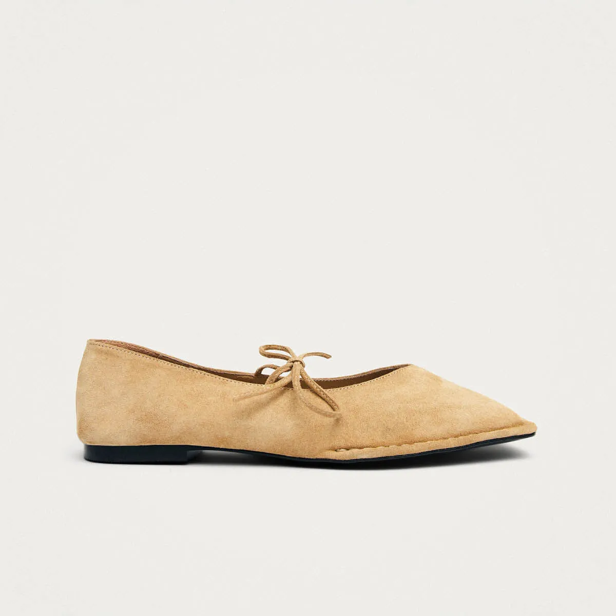 Sway Suede Beige Leather Ballet Flats sold by Alohas product image thumbnail 3