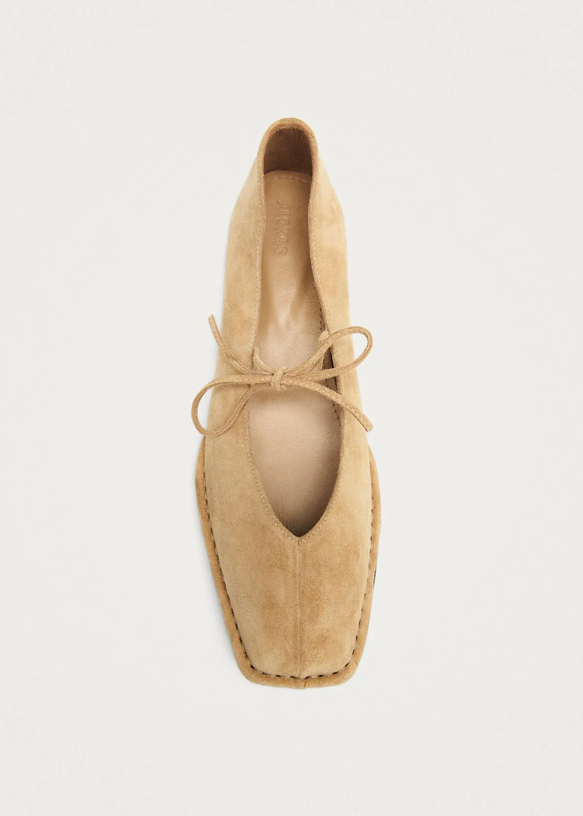 Sway Suede Beige Leather Ballet Flats sold by Alohas