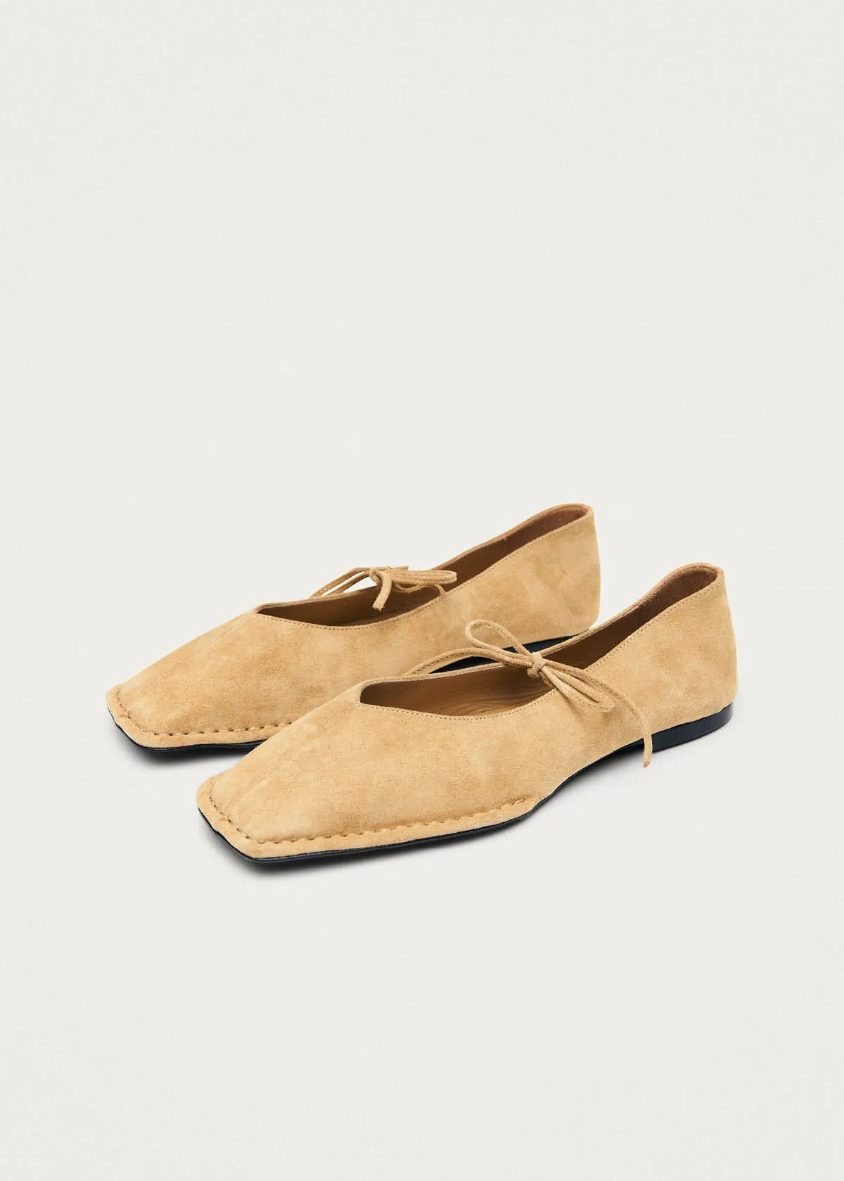 Sway Suede Beige Leather Ballet Flats sold by Alohas product image thumbnail 5