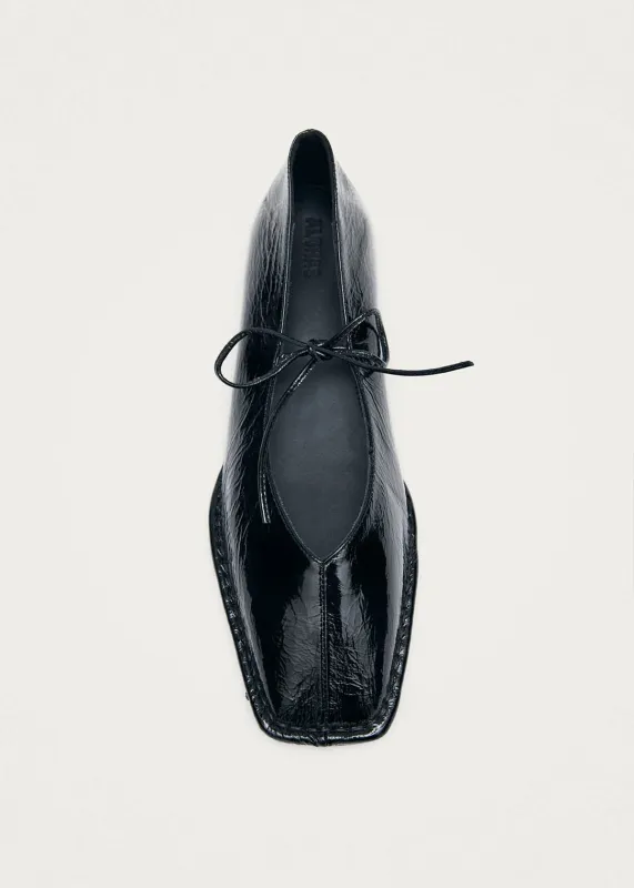 Sway Patent Black Leather Ballet Flats made by Alohas