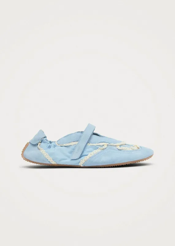 Tb.027 Meryl Crochet Sky Blue Leather Sneakers made by Alohas