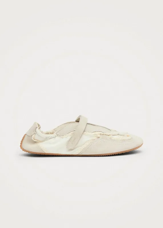 Tb.027 Meryl Crochet Cream Leather Sneakers made by Alohas