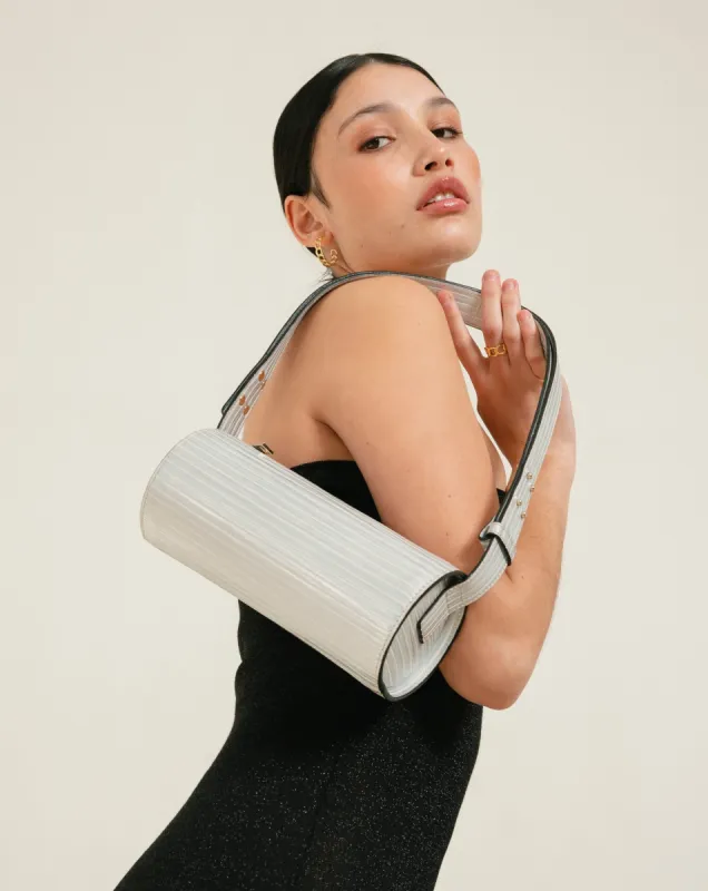 The I Pleated Shimmer Silver sold by Alohas