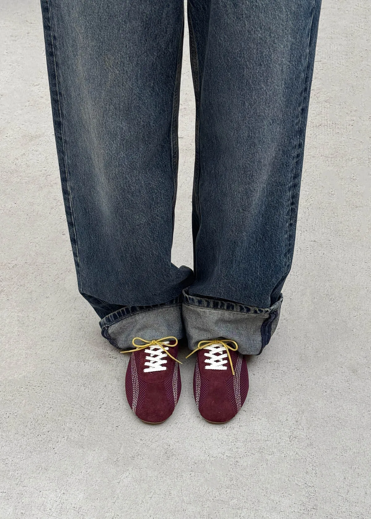 Tb.267 Welle Mesh Burgundy Leather Sneakers sold by Alohas product image thumbnail 2