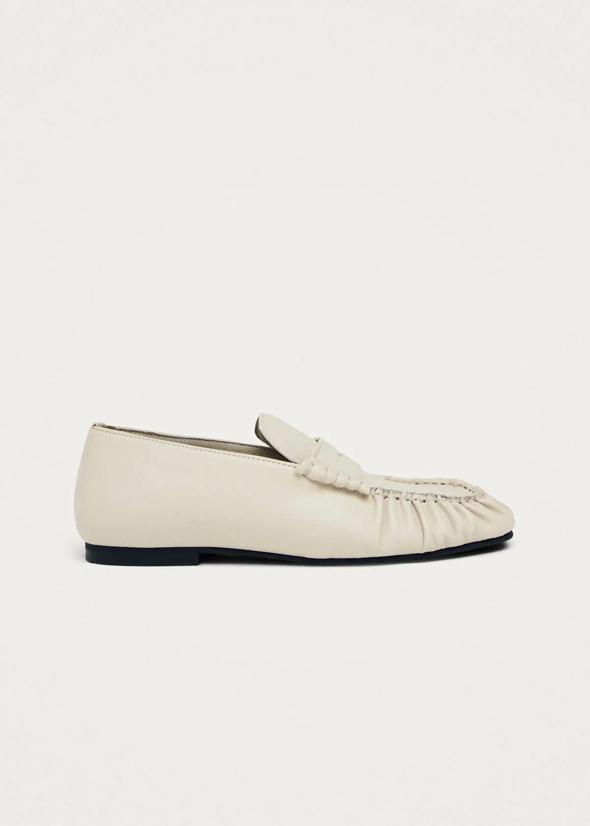 Aven Cream Vegan Leather Loafers sold by Alohas
