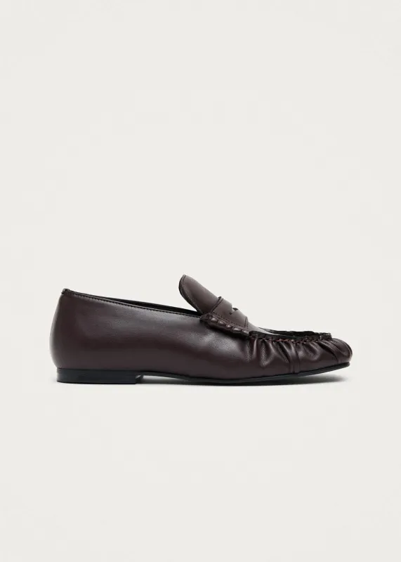 Aven Brown Vegan Leather Loafers made by Alohas