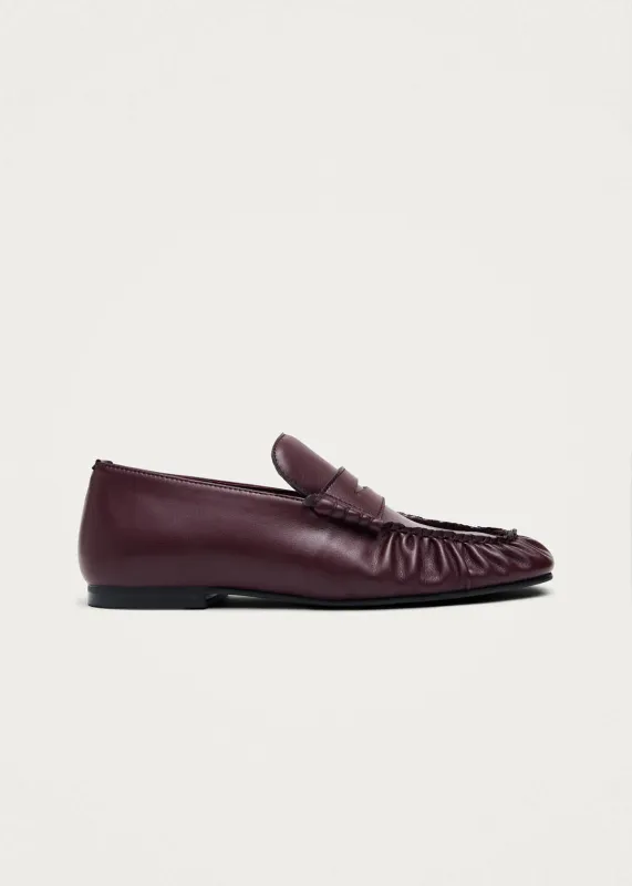 Aven Burgundy Vegan Leather Loafers made by Alohas