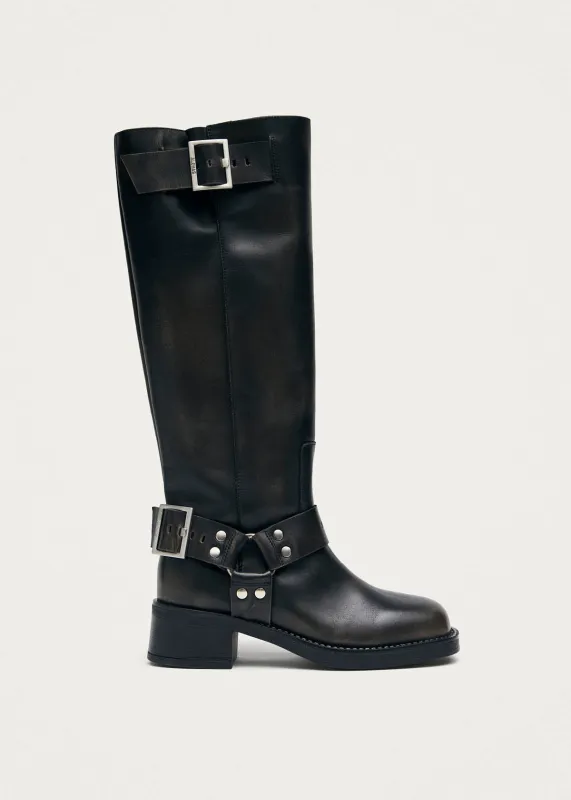 Tomi Vintage Effect Brown Leather Boots made by Alohas