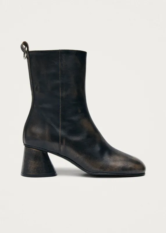 Roebar Vintage Effect Brown Leather Ankle Boots made by Alohas