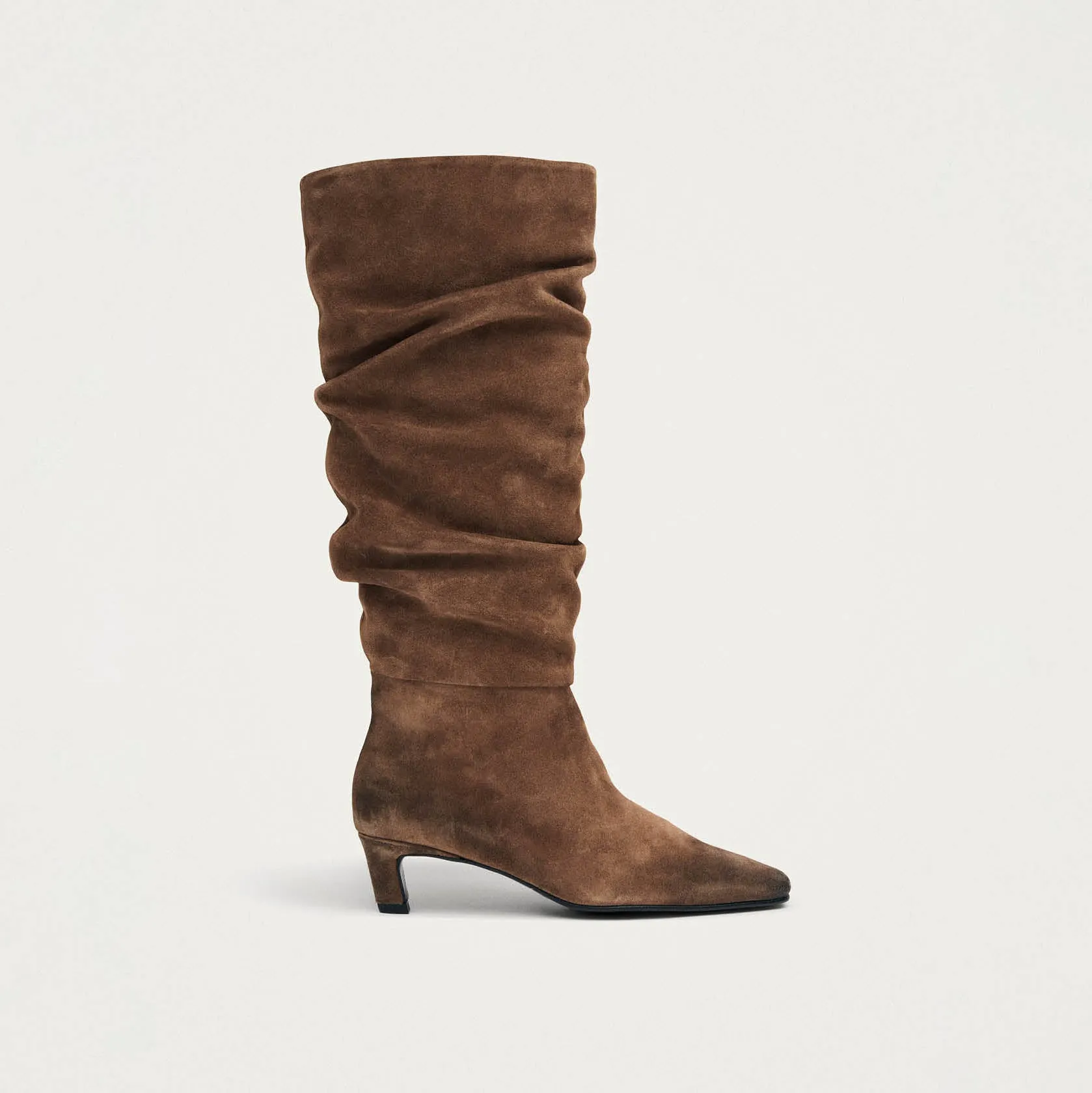 Kalila Vintage Effect Suede Cognac Leather Boots sold by Alohas product image thumbnail 3