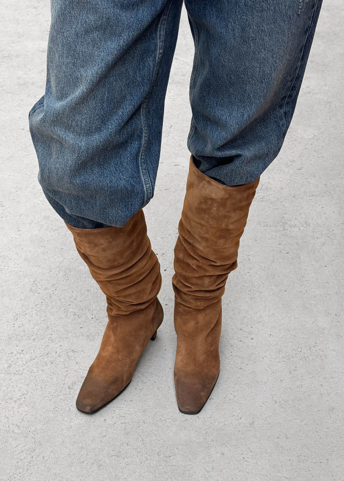 Kalila Vintage Effect Suede Cognac Leather Boots sold by Alohas product image thumbnail 2