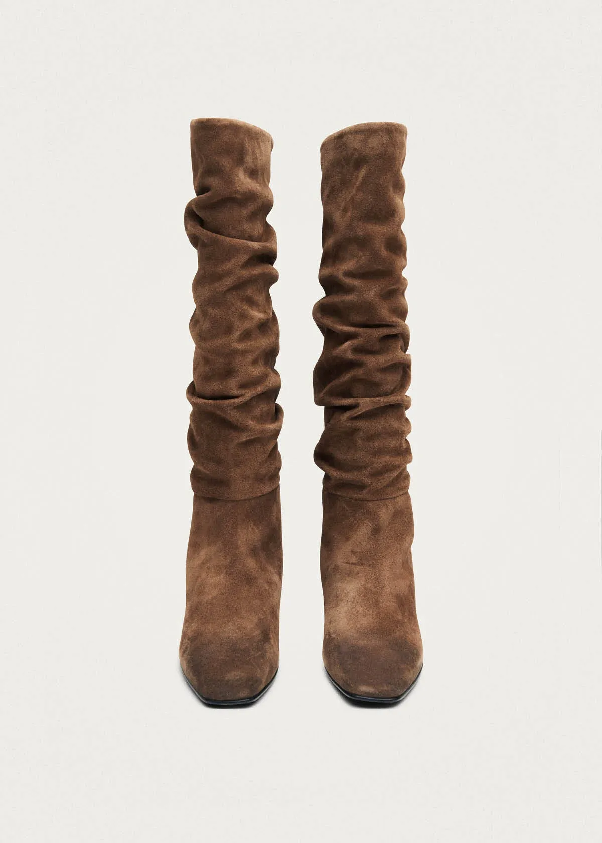 Kalila Vintage Effect Suede Cognac Leather Boots sold by Alohas product image thumbnail 5