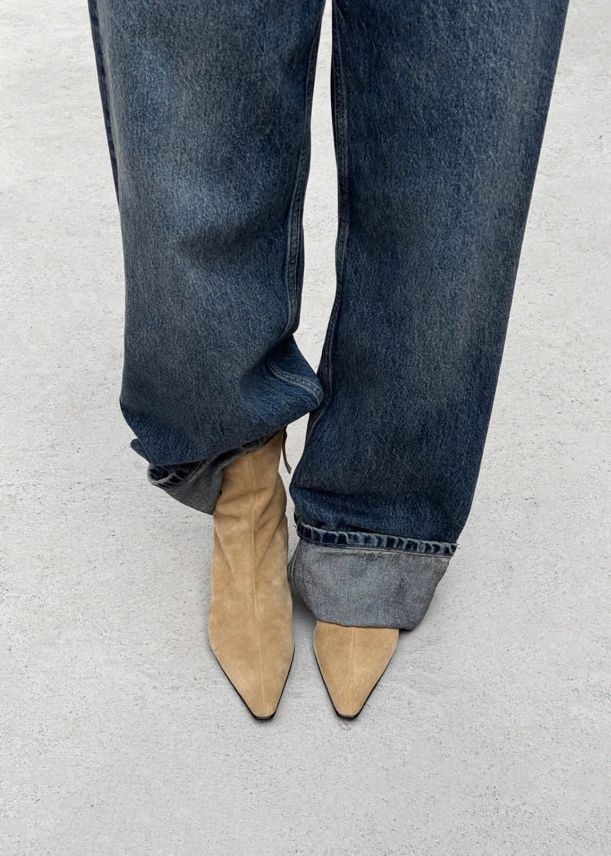 Ambar Suede Tan Leather Ankle Boots sold by Alohas product image thumbnail 2