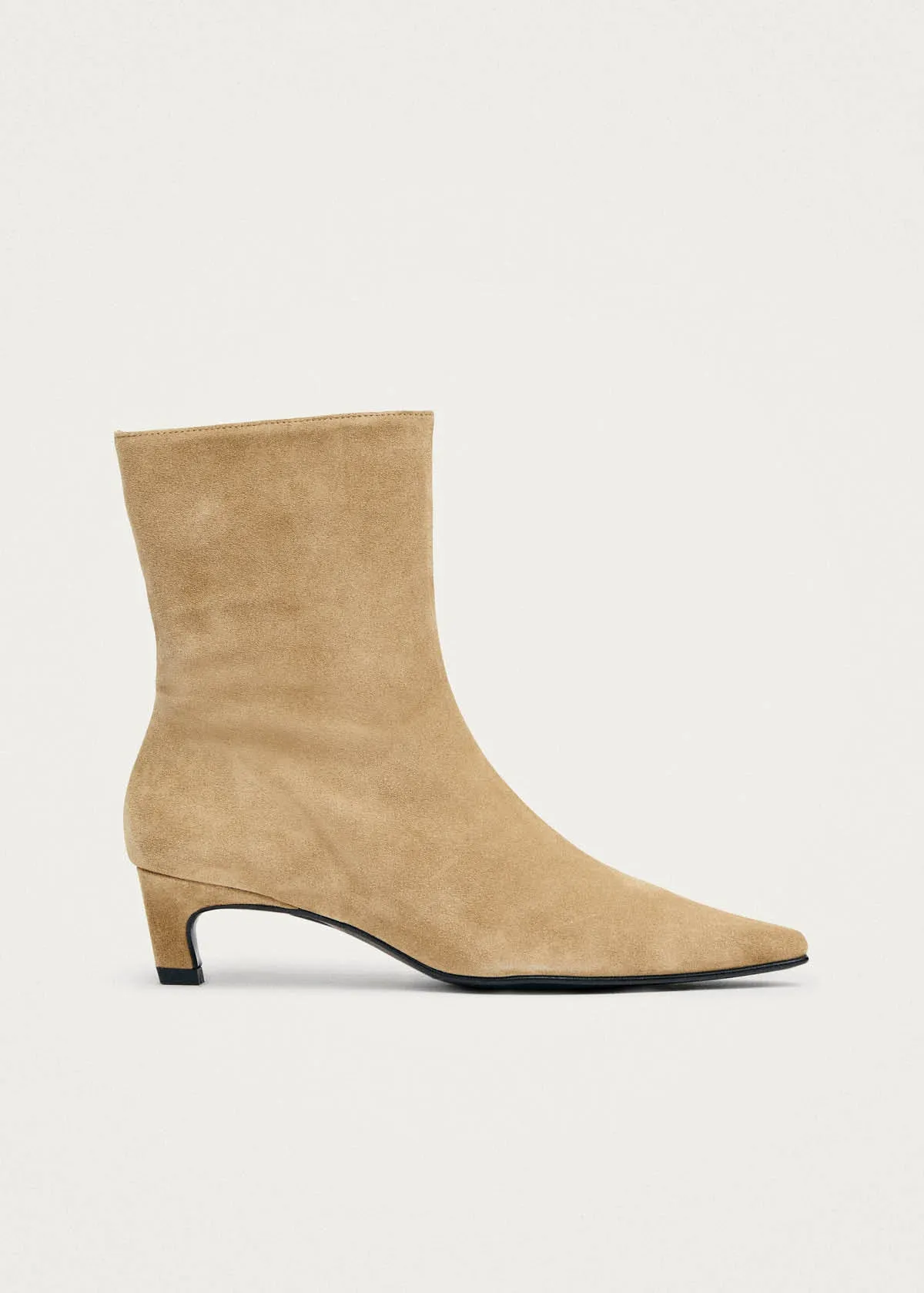 Ambar Suede Tan Leather Ankle Boots sold by Alohas