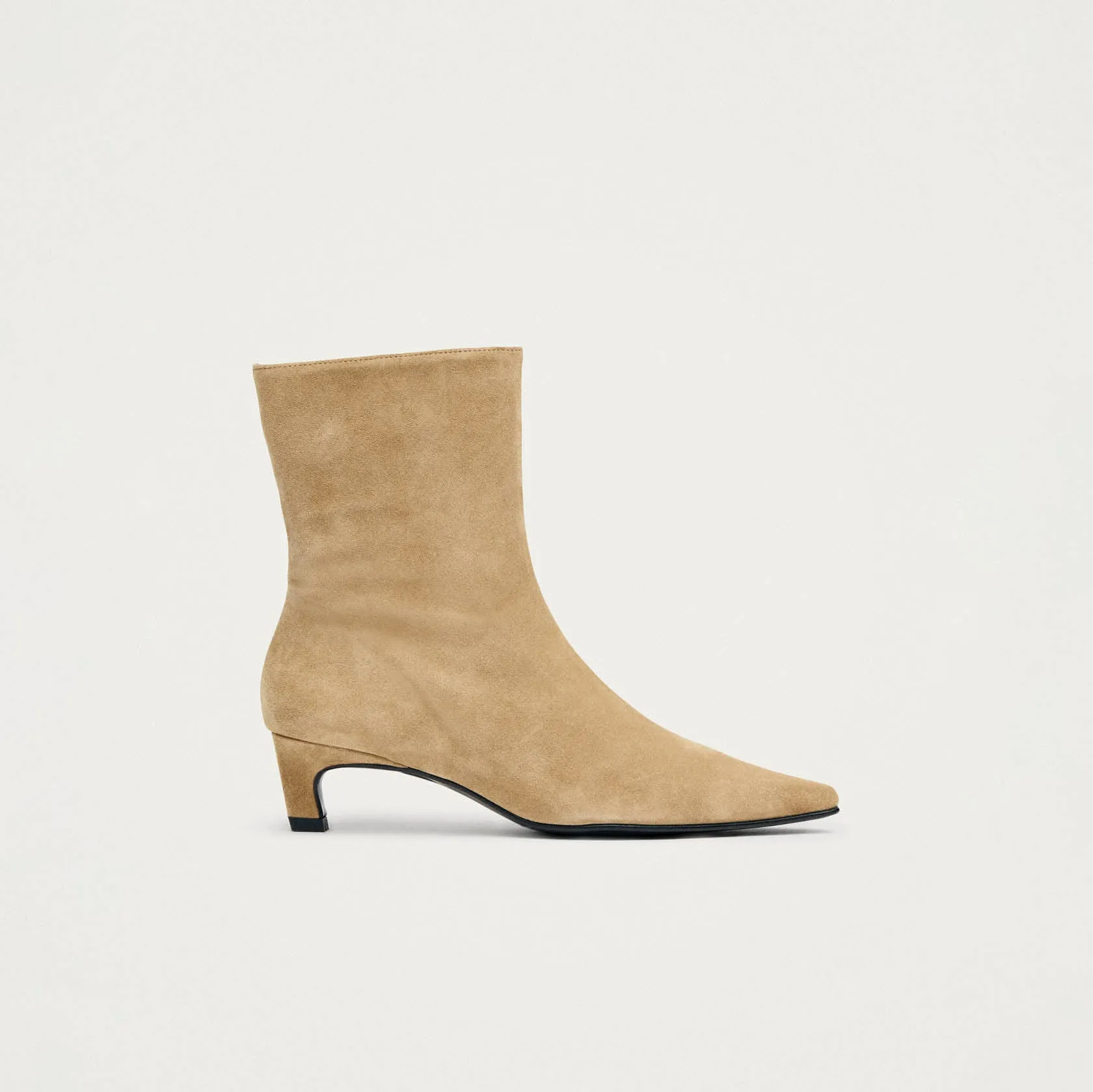 Ambar Suede Tan Leather Ankle Boots sold by Alohas product image thumbnail 3