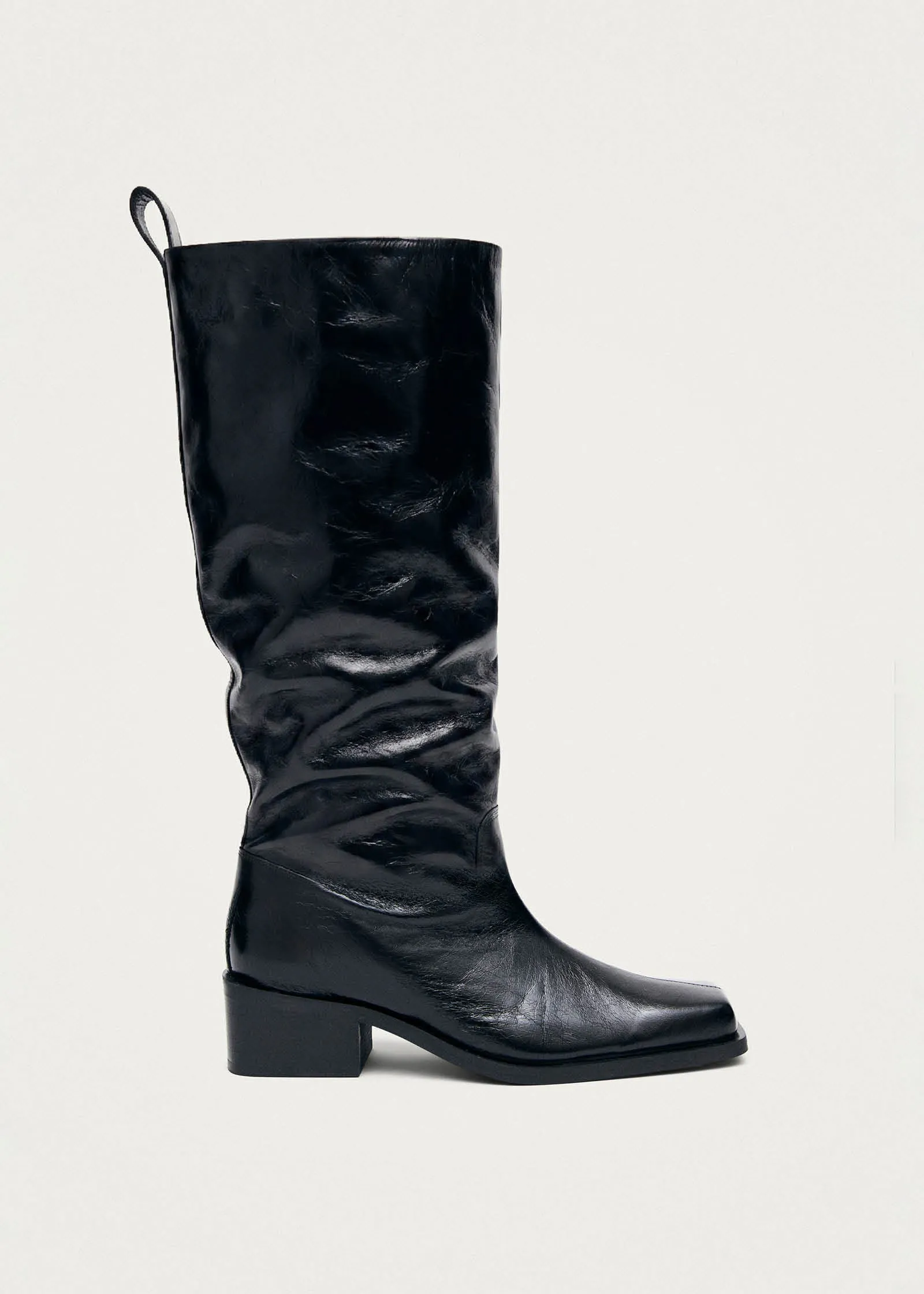 Milo Rift Black Leather Boots sold by Alohas