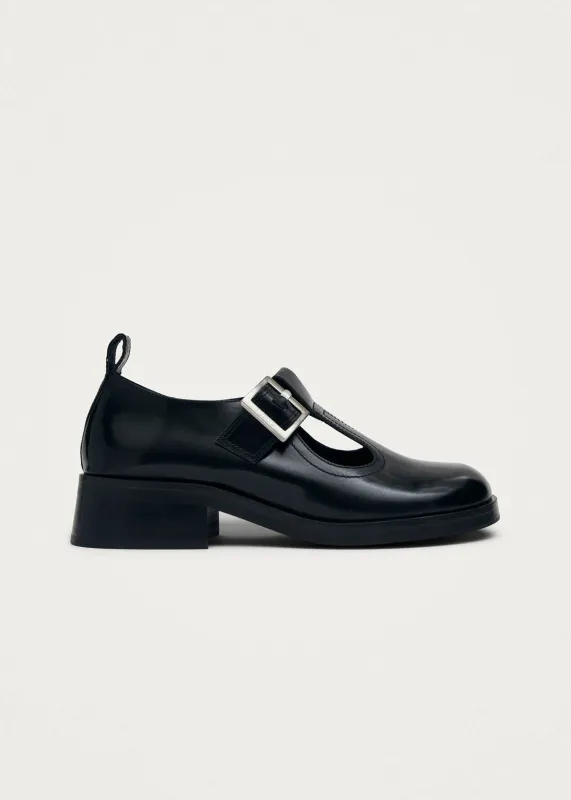 Fiadh Black Leather Loafers made by Alohas