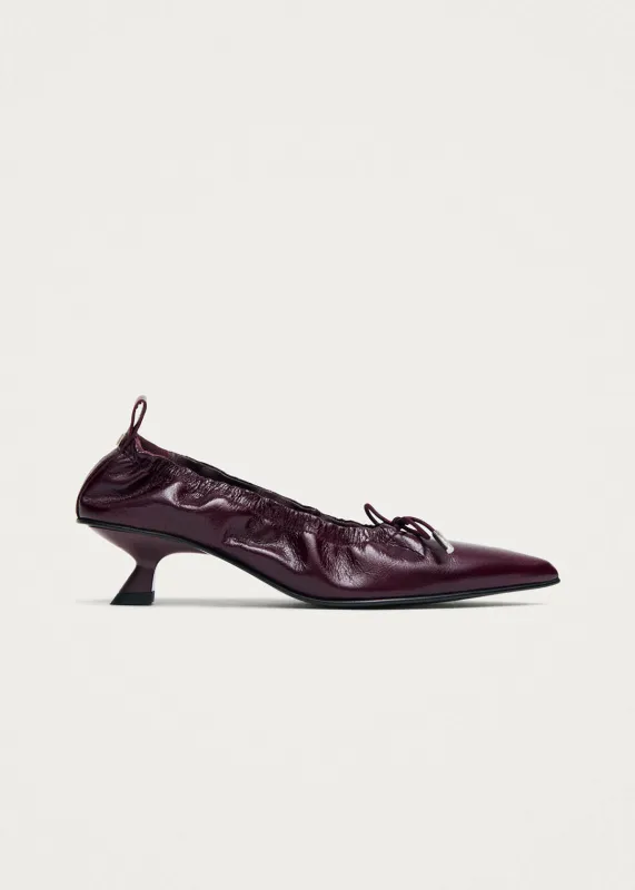 Tove Rift Burgundy Leather Ballet Flats made by Alohas