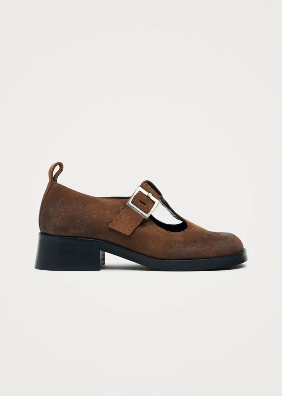 Fiadh Vintage Effect Suede Cognac Leather Loafers made by Alohas