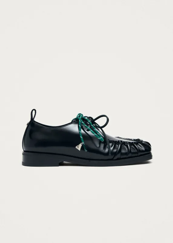 Dani Black Leather Oxfords made by Alohas