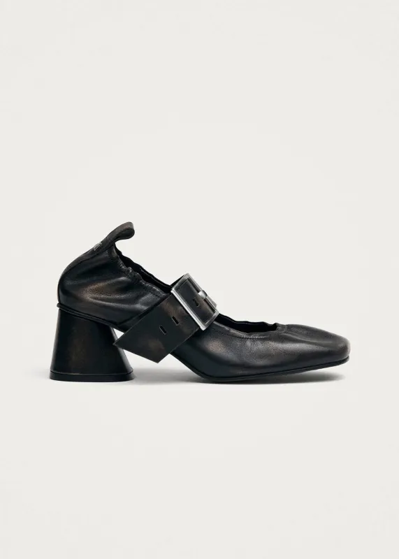 Rowena Vintage Effect Brown Leather Pumps made by Alohas