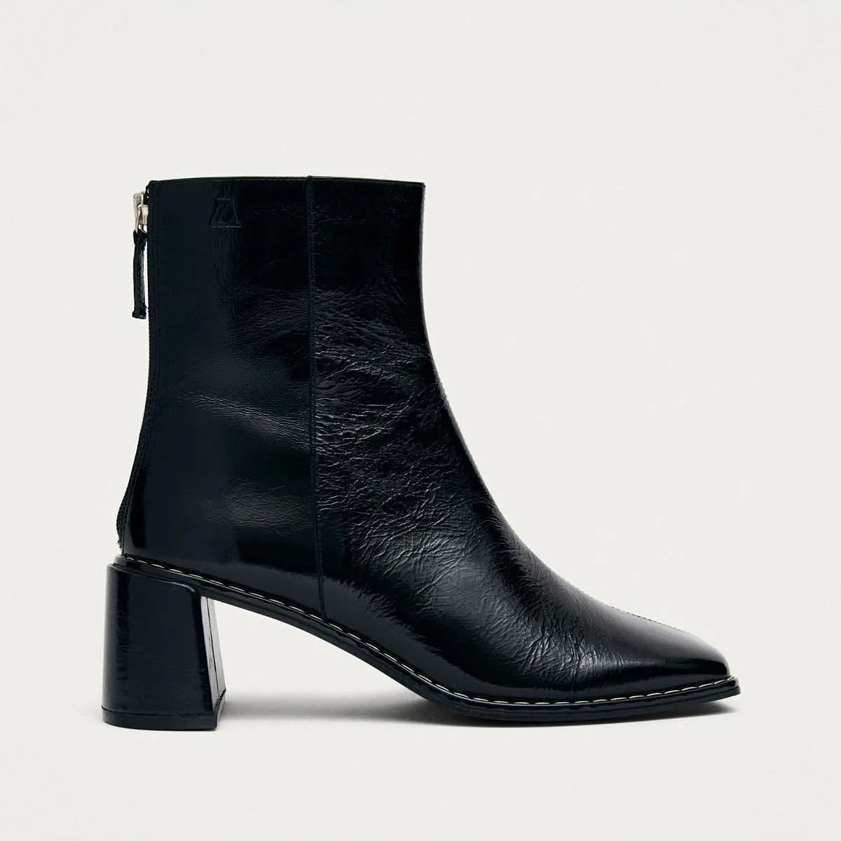 Luc Patent Black Leather Ankle Boots sold by Alohas product image thumbnail 3